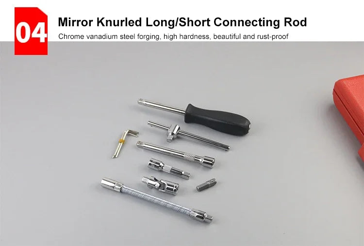 46/53 Piece/Set 1/4-Inch Socket Set Car Repair Tool Ratchet Torque Wrench Combo Auto Repairing Tool Set NEW Car Repair Tool Kit