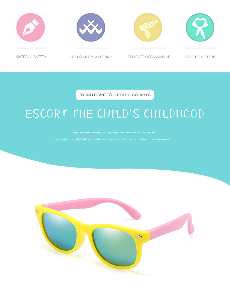 RUISIMO Fashion Kids Sunglasses Children Polarized Sun Glasses Boys Girls Glasses Silicone Safety Baby Shades UV400 Eyewear