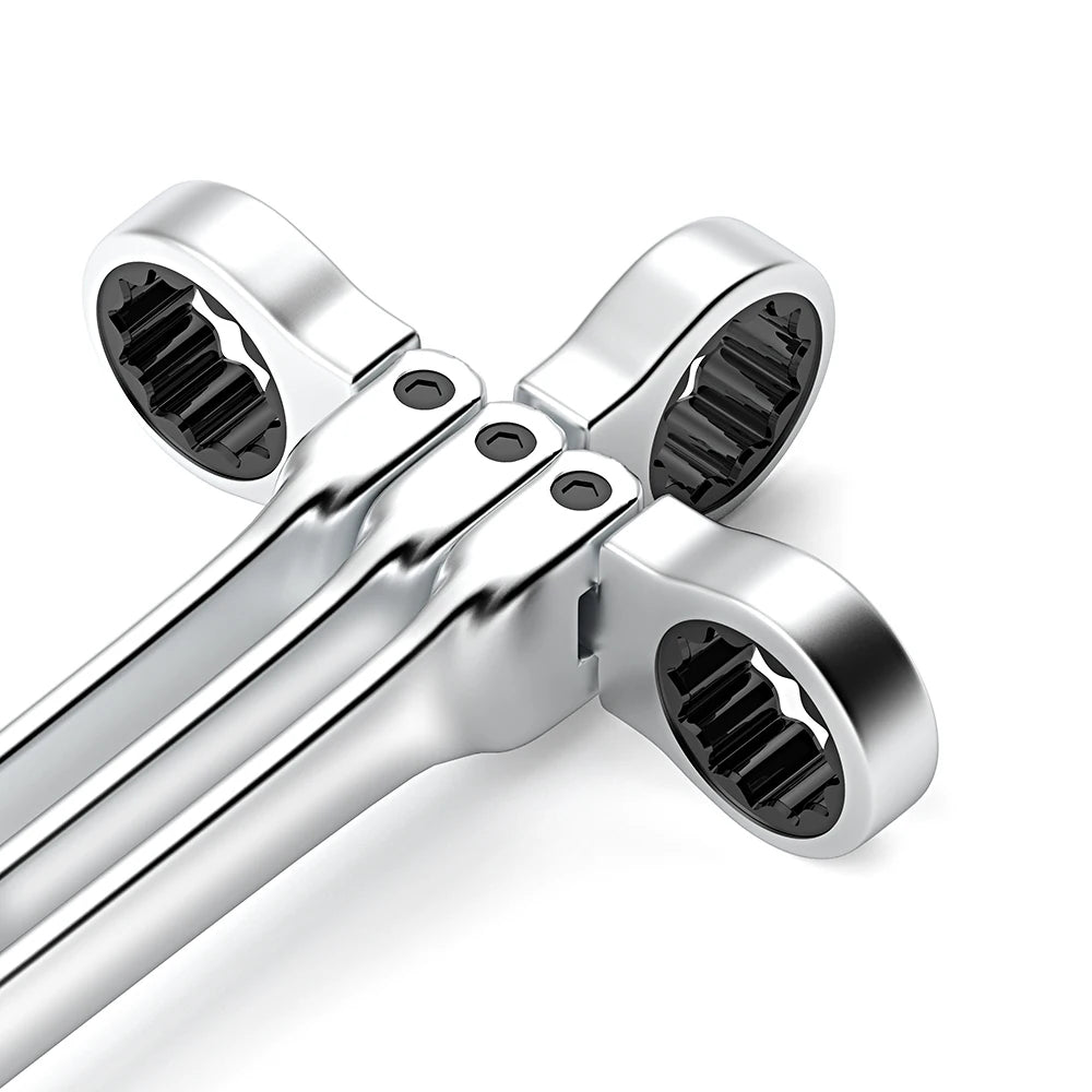 Flex-head Ratcheting Wrench Set,1Pcs Metric 6-24mm Chrome Vanadium Steel Universal Spanners for Car Repair Hand Tools