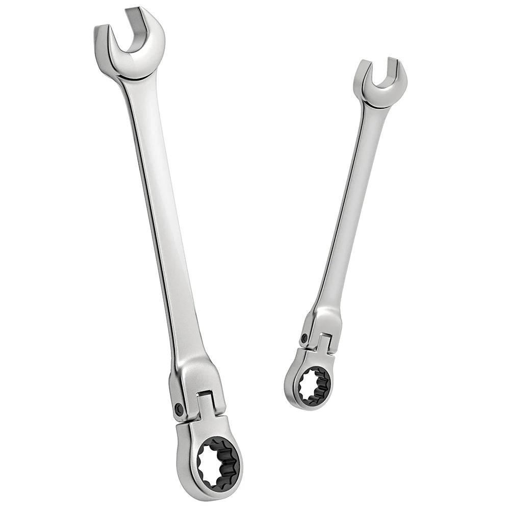 Ratchet Spanner Wrench Set 8-22mm Gear Ring Ratcheting Combination Wrench Kit Metric Flexible Head with Canvas Bag