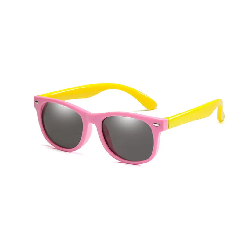 Polarized Kids Sunglasses TR90 Silicone Gel Frame Classic Square Children Sun Glasses Girls Boys Multi Color Baby Goggles UV400