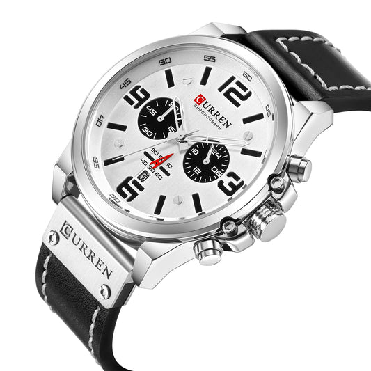 Curren 8314 Men Watch Business Leather Quartz Waterproof Six Needle Date Casual Fashion Luxury Relogio Masculino