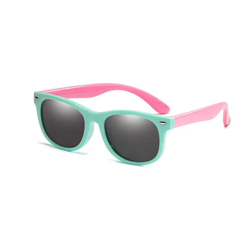 Polarized Kids Sunglasses TR90 Silicone Gel Frame Classic Square Children Sun Glasses Girls Boys Multi Color Baby Goggles UV400