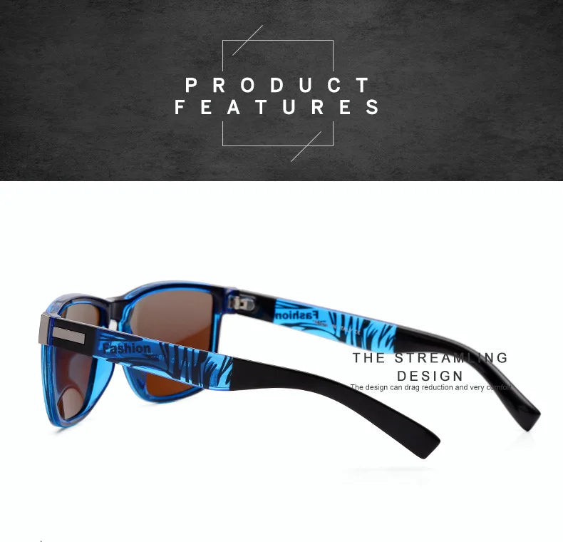 Fashionable Men Women Polarized Sunglasses Luxury Brand Designer Sun Glasses Vintage Square Driving Fishing UV400 Man Eyewear