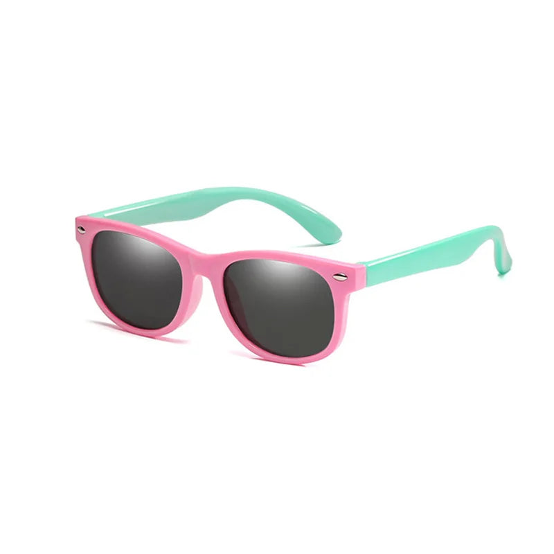 Polarized Kids Sunglasses TR90 Silicone Gel Frame Classic Square Children Sun Glasses Girls Boys Multi Color Baby Goggles UV400