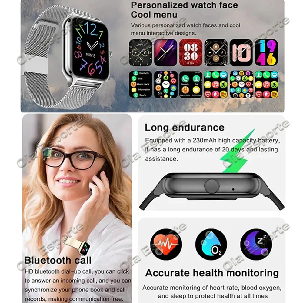 Smart Watch GTS Men Women 1.77 Full Touch Screen Sports Fitness Watch Bluetooth Call Android Phone Digital Multidial Smartwatch