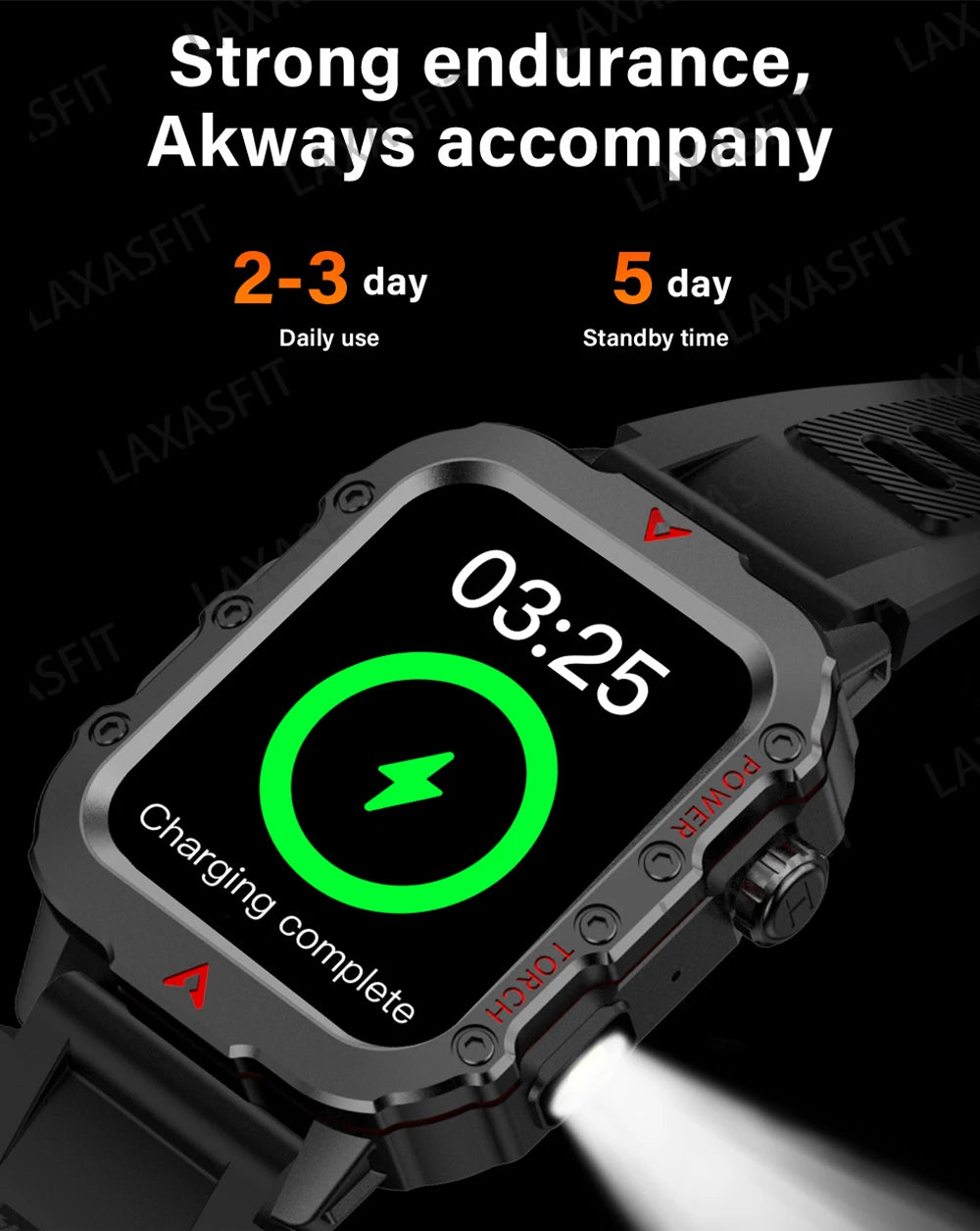 LAXASFIT 2024 New LED Men's Smartwatch Bluetooth Talking Smartwatch Multi Sport Mode Health Monitoring Smart Watch