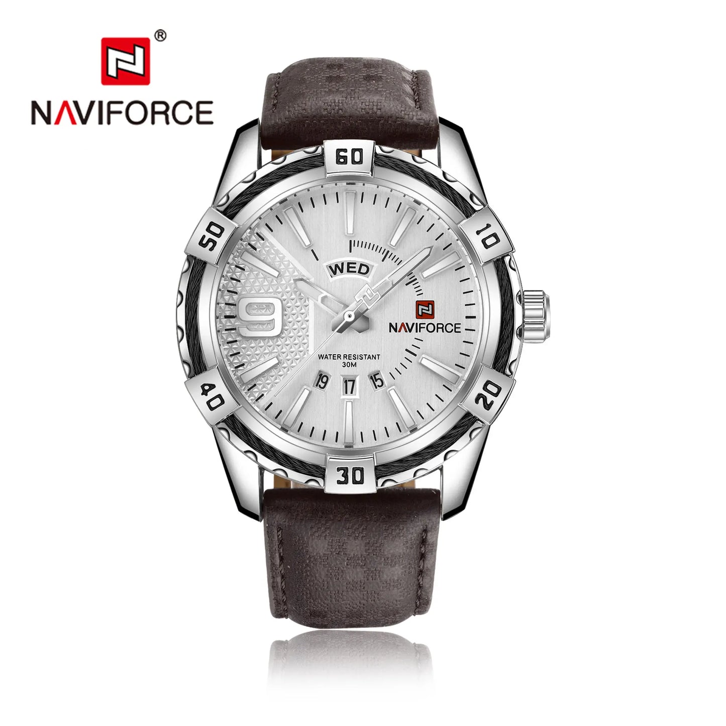 NAVIFORCE Luxury Brand Men's WristWatch Original Fashion Quartz Classic Watches For Men Waterproof Business Steel Band Clock Man