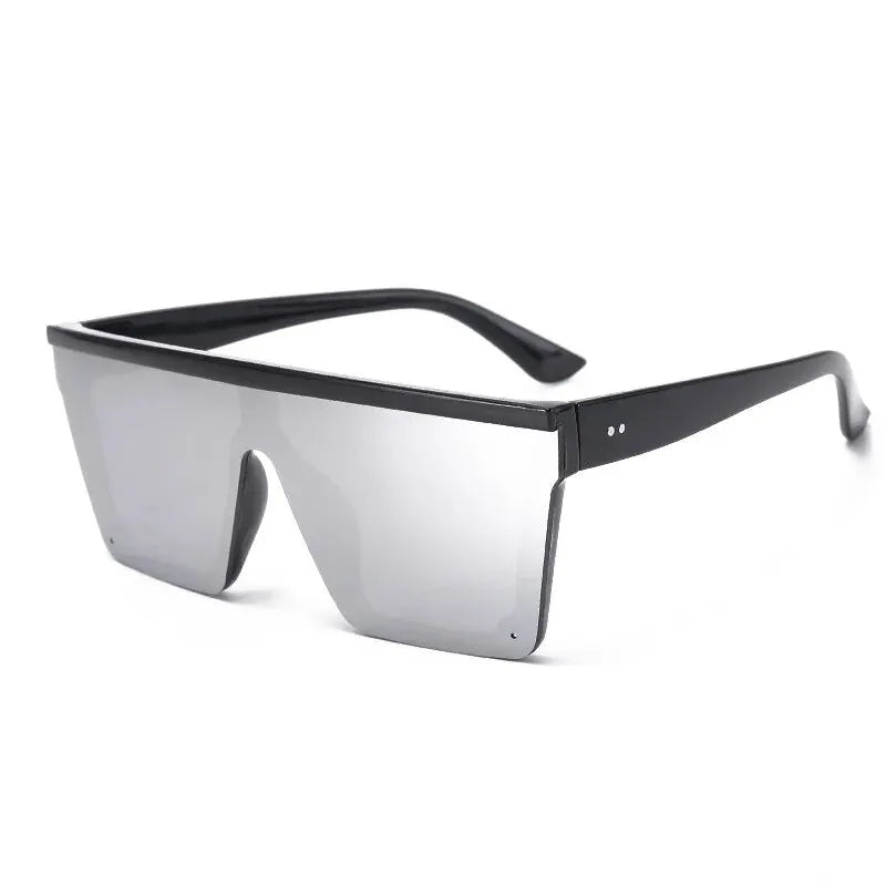 New Large-frame One-piece Sunglasses, European And American Fashionable Square Frame Sunglasses For Women, Colorful Glasses