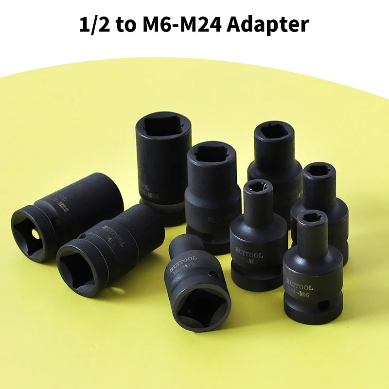 9pcs Tap Socket Set M6-M24 Alloy Steel Machine Tap Holder 1/2'' Square Interface Quick Change Thread Taps Adapter for Power Tool
