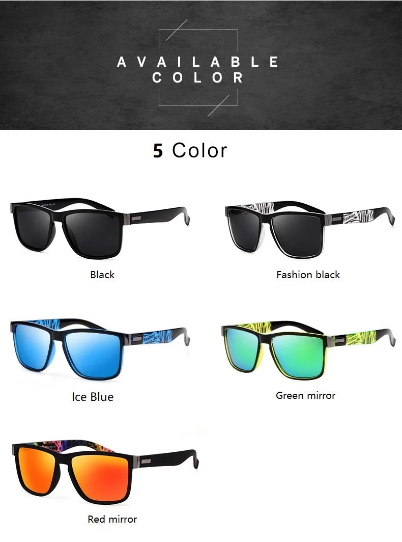 Fashionable Men Women Polarized Sunglasses Luxury Brand Designer Sun Glasses Vintage Square Driving Fishing UV400 Man Eyewear