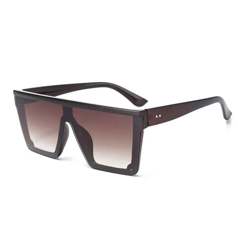 New Large-frame One-piece Sunglasses, European And American Fashionable Square Frame Sunglasses For Women, Colorful Glasses