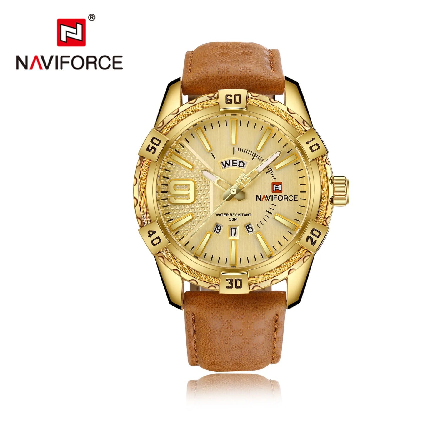 NAVIFORCE Luxury Brand Men's WristWatch Original Fashion Quartz Classic Watches For Men Waterproof Business Steel Band Clock Man