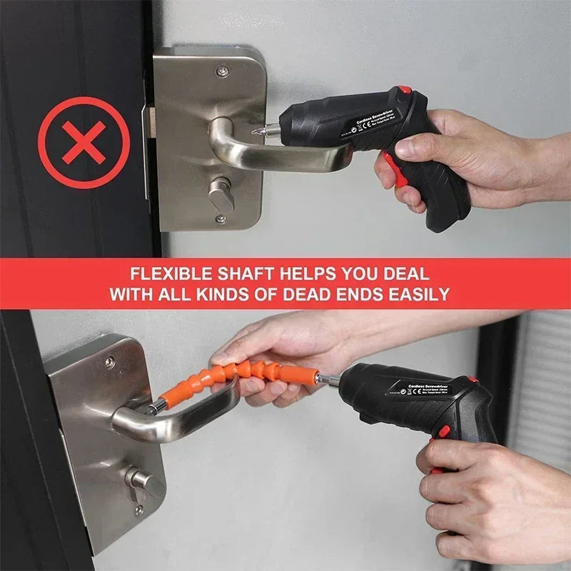 47pcs Electric Screwdriver Cordless Electric Kit Household Small Electric Drill Driver Front LED Light Easy For Small Home Tools
